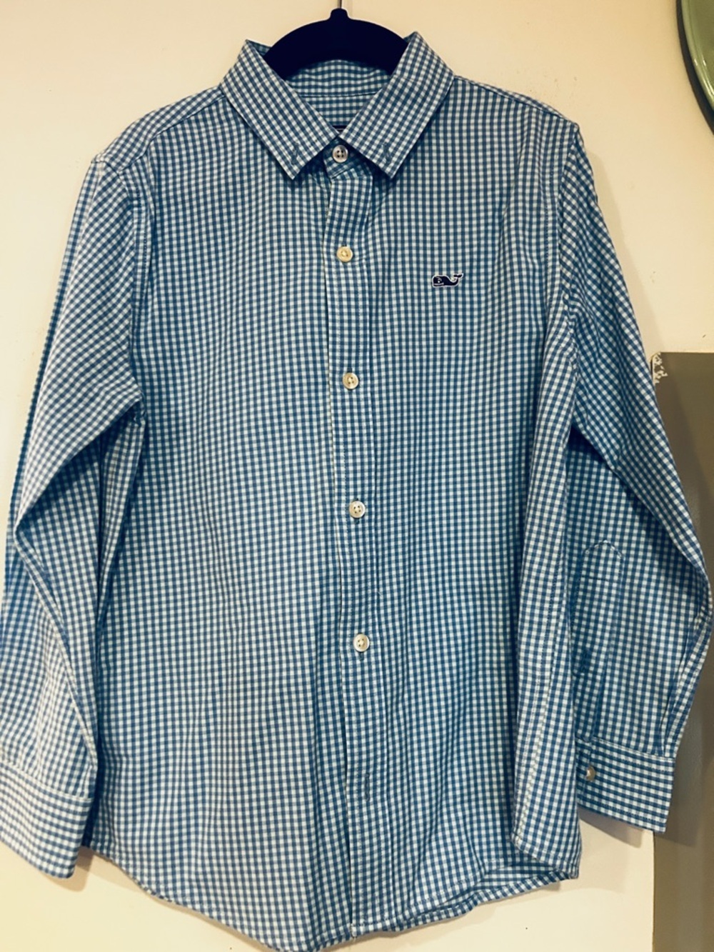 Vineyard Vines Blue and White Gingham Button-Down Shirt